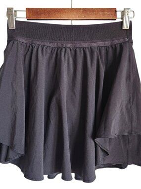 Lululemon Court Rival High Rise Skirt Tall 4 Black Shorts Pockets Tennis Sporty
